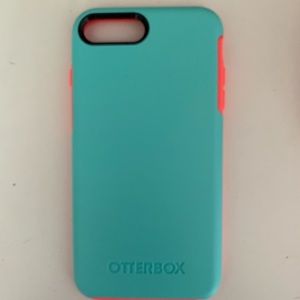 Iphone 6+ 7+ & 8+.  Coral and teal otterbox case